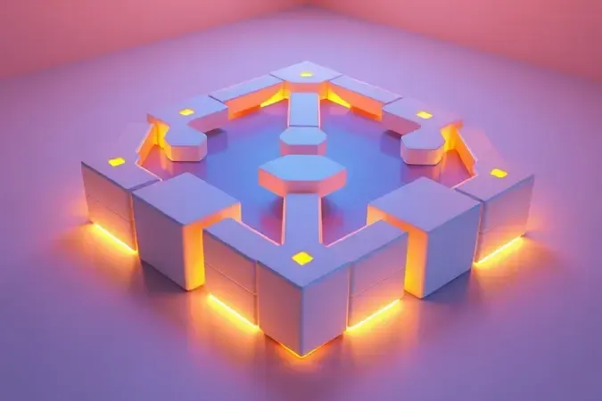 Representação conceitual 3D da estrutura estável e resistente de uma cama box moderna.