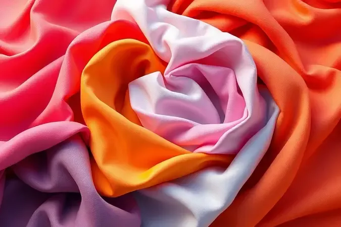 Representação artística e colorida de diferentes texturas de tecidos como algodão e seda para roupa de cama confortável.